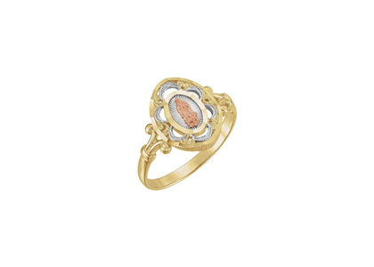 Three Tone Plated Mother Mary Fashion ring